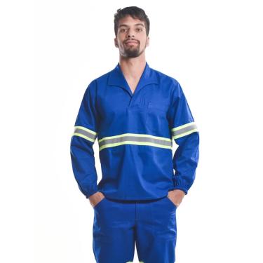 Imagem de Camisa Profissional Elástico Punhos Faixa Refletiva Azul Royal