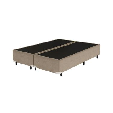 Imagem de Cama Box Queen Bipartido 158×198 Bege – Base Reforçada