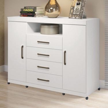 Imagem de Cômoda Havana Master 2 Portas 4 Gavetas Branco 309943 - Santos Andirá