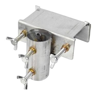 Imagem de Bothyi Suporte de guarda-chuva de pátio com clipe fixador ajustável, suporte de guarda-chuva resistente, de para praia, acampamento, corrimão, quintal, área, Prata Furo Único