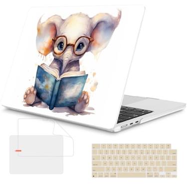 Imagem de Mektron Compatível com capa M4 MacBook Air de 15 polegadas 2025 A3241 2024 2023 M3 A3114 A2941 M2 Retina líquida Touch ID, capa rígida de plástico e película de teclado e protetor de tela - Elefante