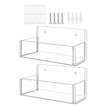 Imagem de Prateleira De Especiarias Para Parede, Organizador Transparente Para Armazenamento De Temperos, Prateleiras Transparentes 2 Unidades Para Cozinha Armário Despensa Organização