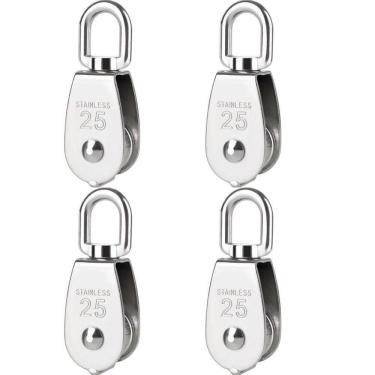 Imagem de Kit 4 Moitão Em Aço Inox 316 N25 Capacidade 150Kg