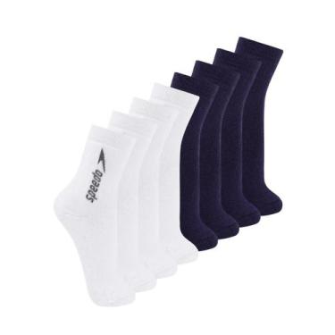 Imagem de Kit com 8 Pares de Meias Esportiva Cano Médio Speedo 8032 Colorido, Az