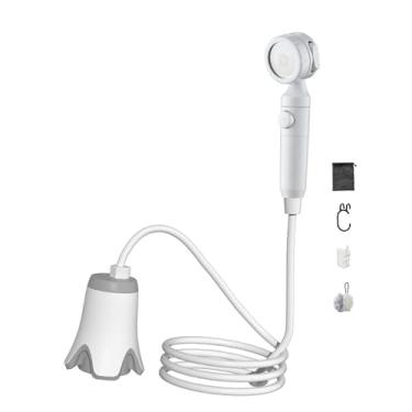 Imagem de simhoa Chuveiro portátil multifuncional com gancho, ventosa e chuveiro elétrico para lavagem de carros, banho e caminhadas