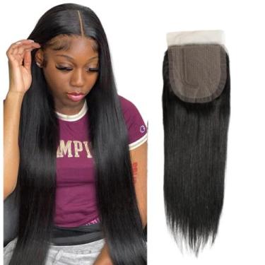 Imagem de Aplique Top Closure Cabelo Humano Liso 4x4 Sedoso E Macio - Mhair