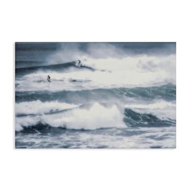 Imagem de Stupell Industries Design de arte de parede Tidal Waves Clash Canvas por Norm Stelfox, 40 x 61 cm