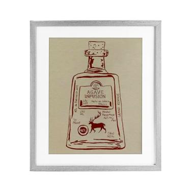 Imagem de Stupell Industries Impressão emoldurada cinza de essência de licor simples sob o design de vidro por Melissa Wang, 53 x 43 cm