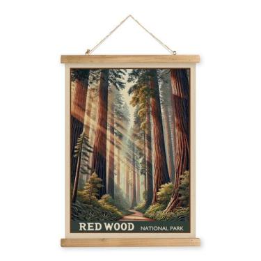 Imagem de Pôster XIAOAIKA Vintage Redwood National Park Decor