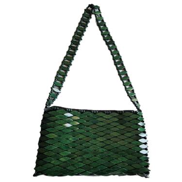 Imagem de Bolsa Madeira Verde Alça de Ombro Retangular 28cm