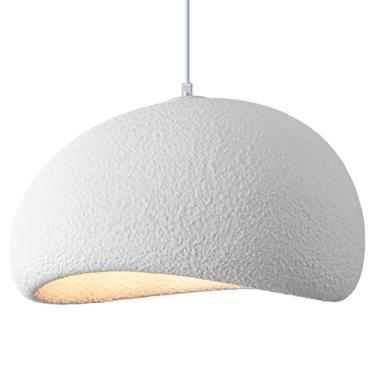 Imagem de BESTWEST Luminária pendente Wabi Sabi de 39,9 cm para sala de jantar, cozinha, ilha, corredor, restaurante, lâmpada suspensa moderna, base E26, estilo japonês, acessório de iluminação em forma de