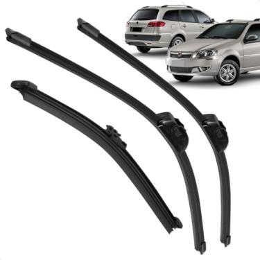 Imagem de Kit Completo 3 Palhetas Limpador Parabrisa Silicone Palio Weekend 2017 a 2020