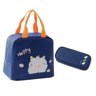 Imagem de Conjunto de Lancheira Térmica Infantil com Estojo - Malissima, Azul