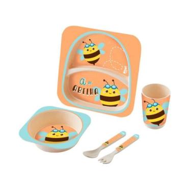 Imagem de Kit alimentaçao infantil com 5 peças abelha - zoop toys