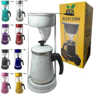 Imagem de Bule Com Mancebo Suporte 1,2L Coador De Café colorido Retro em Alumíni