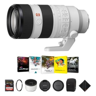 Imagem de Sony Lente FE 70-200 mm f/2.8 GM OSS II para montagem E - Lente profissional de armação completa com filtro de protetor UV de 77 mm, cartão de memória Extreme PRO de 64 GB, kit de software Corel e