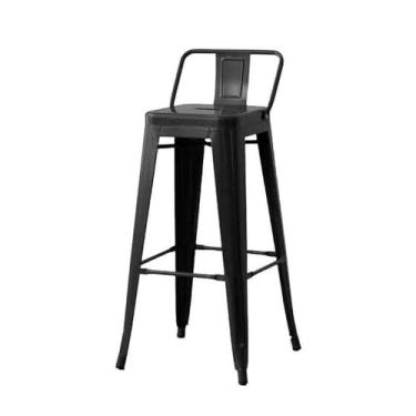 Imagem de Fácil montagem estilo industrial cadeira alta gasolina barril ferro decorativo bar retrô banquetas restaurante (preto)