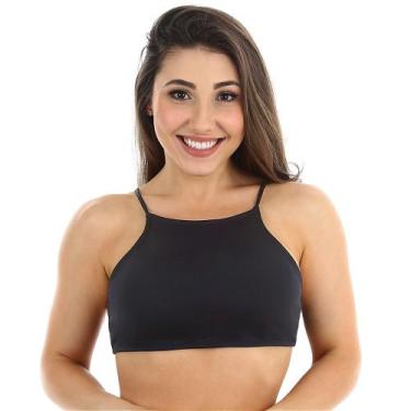Imagem de Biquini top cropped faixa com bojo removível frente única de amarrar n