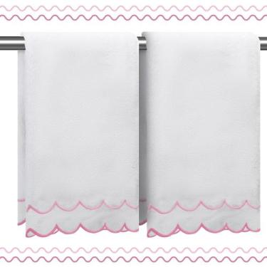 Imagem de Toalhas de mão RRBXIA 100% algodão 2 peças 40x70cm 600gsm (rosa)