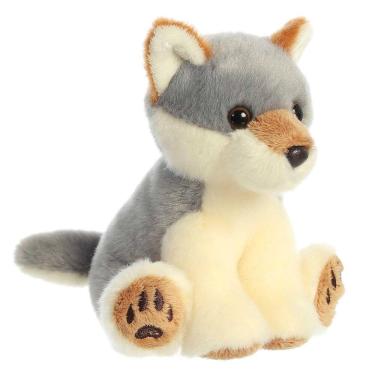 Imagem de Bicho de pelúcia Aurora Snuggly Lil Wiley Wolf 13 cm cinza