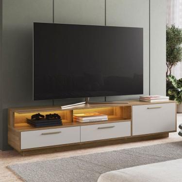 Imagem de Rack para TV Até 75 Polegadas Ravana 1 Porta 2 Gavetas com Led Arenas - Art In Móveis