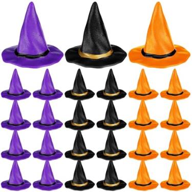 Imagem de Seenelling 24 Pcs Mini Halloween Witch Hats for Crafts Small Halloween Plastic Tiny Witch Hats Bulk for DIY Wizard Party (Colorful,1.5 Inch)