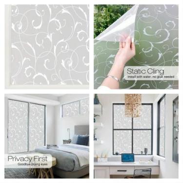 Imagem de Filme De Vidro Fosco Para Janela, Adesivo Estático Não Adesivo, Decora