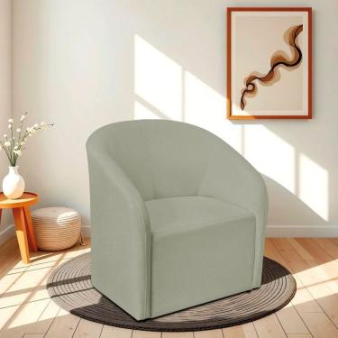 Imagem de Poltrona Decorativa para Sala de Estar e Recepção Bouclé Luiza Prime Verde Oliva