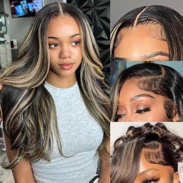 Imagem de Peruca frontal de renda Avolo Ombre Body Wave 1B/27 Human Hair 22"