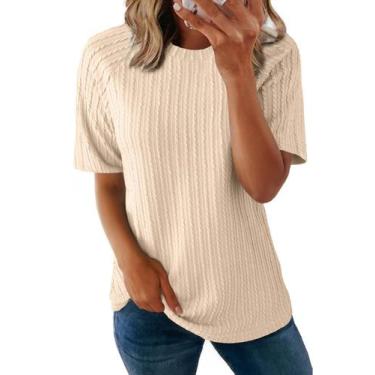 Imagem de Tops Dokotoo Summer 2025 Camisetas femininas com gola redonda e manga 