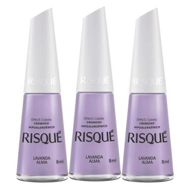 Imagem de Kit 3 Esmalte Risqué Colorido Cremoso Lavanda Alma 8ml