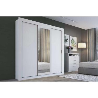 Imagem de Guarda Roupa Casal 3 Portas De Correr C/ Espelho E 2 Gavetas Ph 1681 Branco - Herval