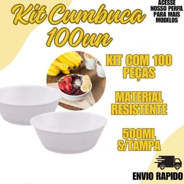 Imagem de 100 Pratos Fundos Cumbuca 500Ml Caldos Sorvete Salgadinho Petisco - cr