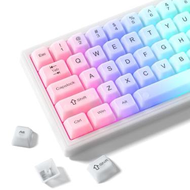 Imagem de Womier Teclas de teclado transparentes, teclas brancas 60 65 75 100 por cento, geleia transparente bonito conjunto de teclas personalizadas para teclados mecânicos Cherry MX, Kailh, Outemu, Gateron