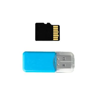 Imagem de Cartão de memória micro micro SD de 8 GB com leitor de cartão para ventilador de holograma 3D, celular, tablet, drone e gravação de vídeo Full HD