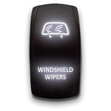 Imagem de Limpadores de para-brisa - Branco - Interruptor de alternância gravado a laser 20A 12V - Interruptor basculante vertical DPST de 5 pinos