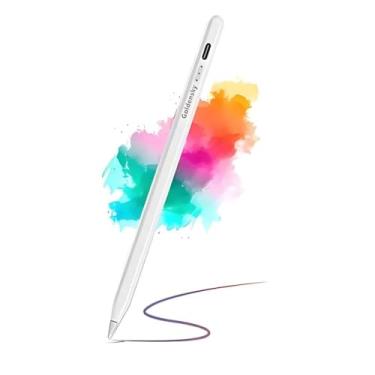 Imagem de Caneta Pencil Goldensky para iPad Palm Rejection Visor led nível bateria carga alta precisão espessura inclinável (Branco)