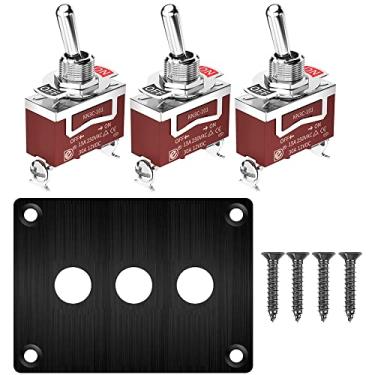 Imagem de Gebildet Interruptor De Alavanca Basculante De Painel Metálico De 3 Vias, 15A 250Vac/20A 12Vdc, Spst, 2 Posições, Placa De Interruptor Liga/Desliga De 2 Pinos