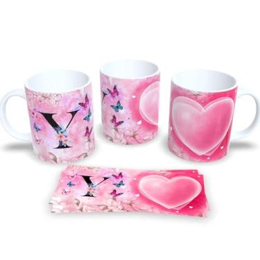 Imagem de Caneca de Porcelana Personalizada Alfabeto Letra Inicial com Borboleta (Y)
