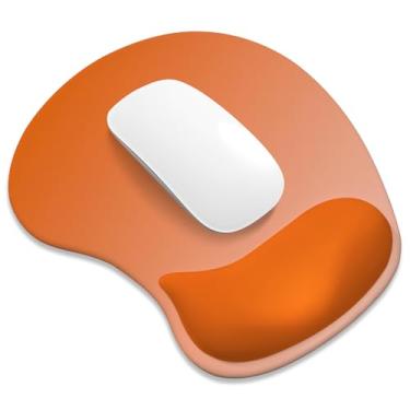 Imagem de ITNRSIIET Mouse pad ergonômico, descanso de pulso de gel acolchoado, base antiderrapante, superfície lisa, multicolorido, 24 x 21 cm, gradiente pêssego