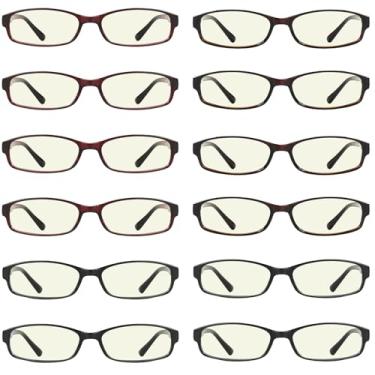 Imagem de BFOCO Pacote com 12 óculos com bloqueio de luz azul, lentes pequenas, padrão de óculos de computador para mulheres, Pacote com 12 mistos - Cg908, +0.75