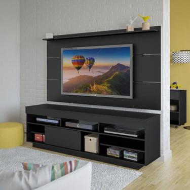 Imagem de Conjunto Rack Treviso e Painel para TV Slim Preto - Artely