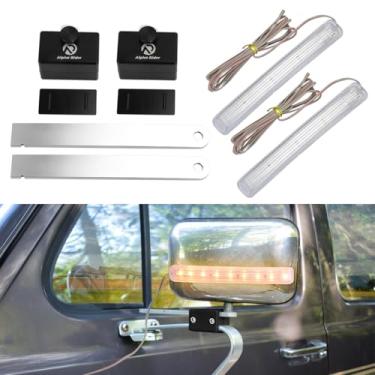 Imagem de AUTOVIC Kit de extensão de espelho de reboque e 2 peças de fita de seta de LED, blocos e barras de espelho de alumínio adequados para Ford F150 F250 F350 F450 Ranger Bronco 1980-1996