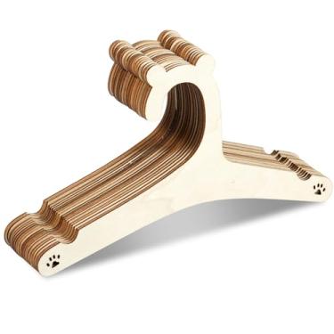 Imagem de 20 cabides de madeira para crianças, cabides de madeira para roupas de bebê, 22 cm, mini cabide de roupas infantis fofas para coroa/urso/coelho para bebês meninas e meninos (estilo A)