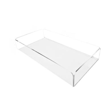 Imagem de Bandeja Decorativa e Organizadora Transparente Para Casa Eventos Hotel e Decoração Moderna com Toque de Cristal(20x30x5cm,3)