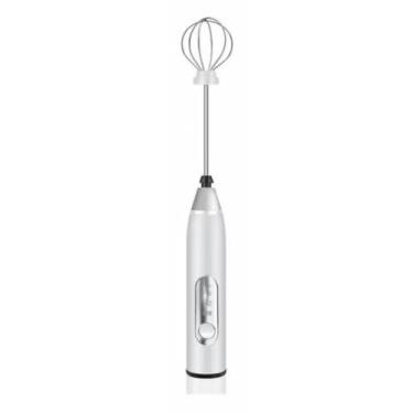 Imagem de Batedor Misturador Mixer Elétrico para Bebidas Leite Café Clara de Ovos 2 em 1 (1500MAH)(BRANCO)