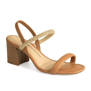 Imagem de Sandália Feminino Dakota Salto Blocado Bege 36