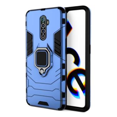 Imagem de SORAKA Capa para realme X2 Pro com suporte para anel Capa Slim Fit de TPU macio Capa realme X2 Pro com placa de metal para suporte magnético de telefone para carro