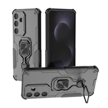 Imagem de SORAKA Capa para Samsung Galaxy S25 FE com suporte metálico giratório de 360 graus peça de ferro magnética para suporte magnético para telefone de carro