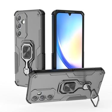 Imagem de SORAKA Capa para Samsung Galaxy A35 5G com suporte de metal rotativo de 360 graus peça magnética de ferro para suporte magnético de telefone para carro preto